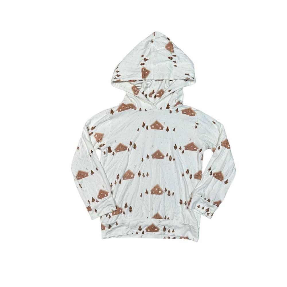 larkspur baby company bamboo hooded long sleeve winter cabin print toddler 4T
